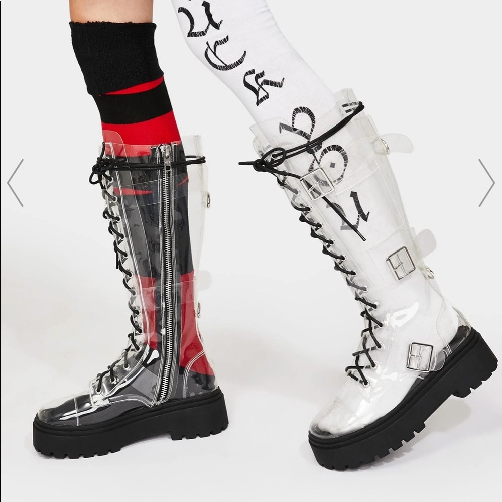 CLEAR COMBAT BOOTS